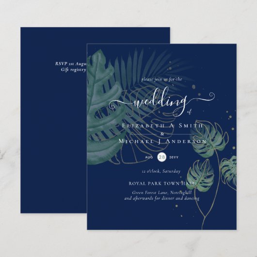 Naturliebhaber Hochzeit Foral Greenerie Rustic Boh (Vorne/Hinten)