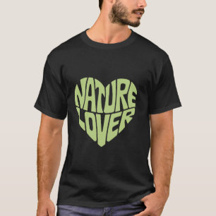 Naturliebhaber Retro Groovy Öko-Herz-Design T-Shirt