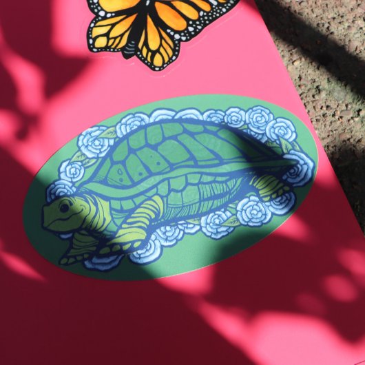 Naturliebhaber Schildkröten Ovaler Aufkleber