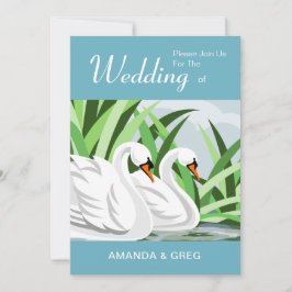 Naturliebhaber Swan Wedding Einladung