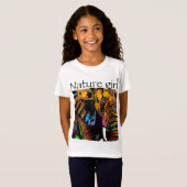 Naturmädchen-Elefantenregenbogen T-Shirt (Vorne ganz)