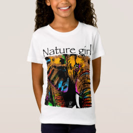 Naturmädchen-Elefantenregenbogen T-Shirt