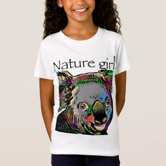 Naturmädchen Koala Regenbogentier T-Shirt (Vorderseite)