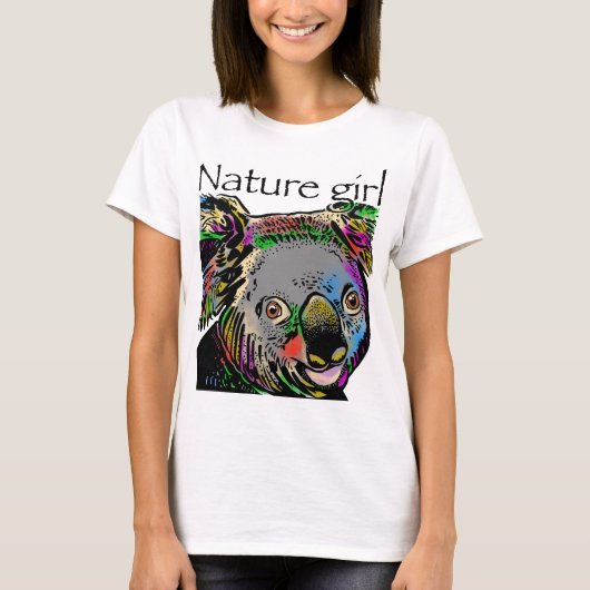 Naturmädchen Koala Regenbogentiere T-Shirt (Vorderseite)