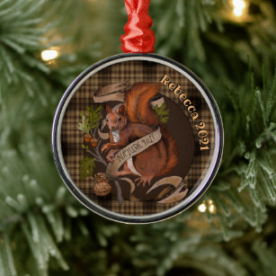 Naturmantel Eichhörnchen Individuelle Name Ornamen Ornament Aus Metall