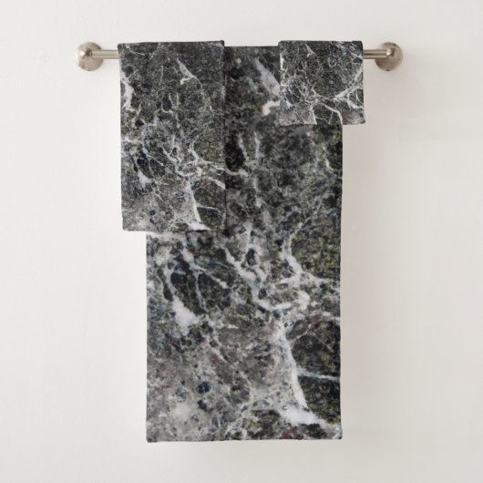 Naturmarmorstein in Grautönen Badhandtuch Set (Insitu)