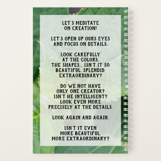 Naturmeditationsbuch Notizblock (Rückseite)