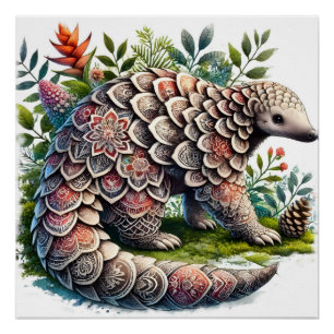 Naturmuster - Dschungel Pangolin Poster