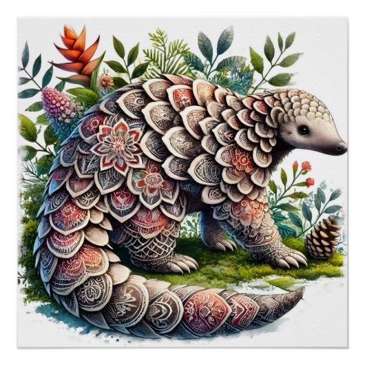 Naturmuster - Dschungel Pangolin Poster (Vorderseite)