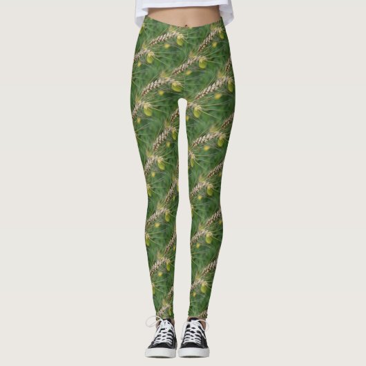 Naturmuster von Tall Wild Grass Leggings (Vorderseite)