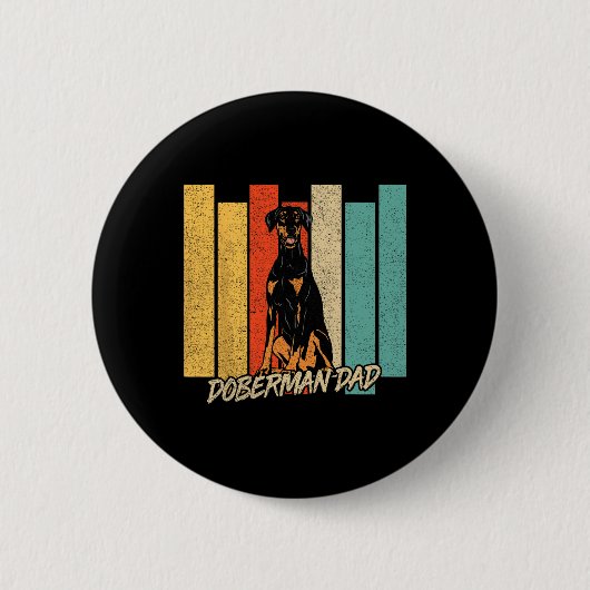 Naturohrdoberman Hunde Vater Hundebesitzer Tag der Button (Vorderseite)