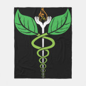 Naturopathic Arztcaduceus-Decke Fleecedecke (Vorderseite)