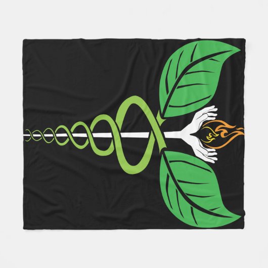 Naturopathic Arztcaduceus-Decke Fleecedecke (Vorderseite (Horizontal))