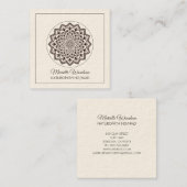 Naturopathischer Arzt Mandala | Creme Quadratische Visitenkarte (Vorne/Hinten)