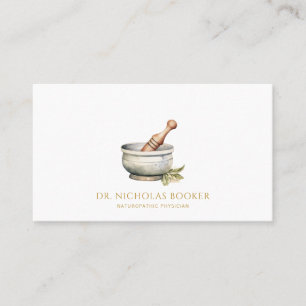 Naturopathischer Arzt Mortar Pestle Visitenkarte