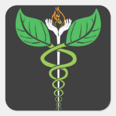 Naturopathischer Caduceus Sticker (Vorderseite)