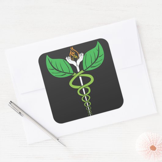 Naturopathischer Caduceus Sticker (Umschlag)