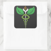 Naturopathischer Caduceus Sticker (Tasche)