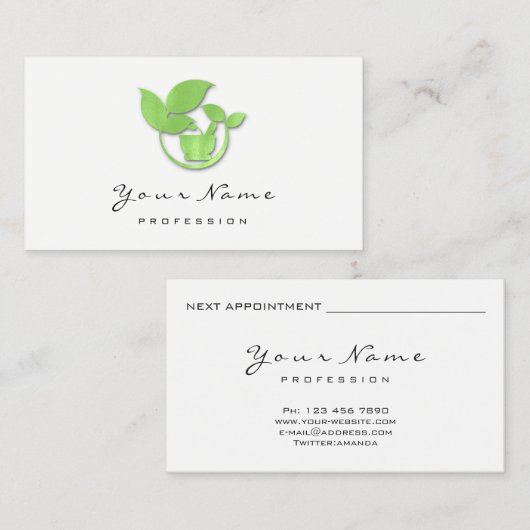 Naturotherapie Gesunde Ernährung Ayuveda Green Log Terminkarte (Vorne/Hinten)