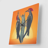 Naturparadies für WildholzFlecker Quadratische Wanduhr (Winkel)