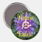 Naturregeln Lila Passionsblume Nah Magnet (Vorderseite/Rückseite)