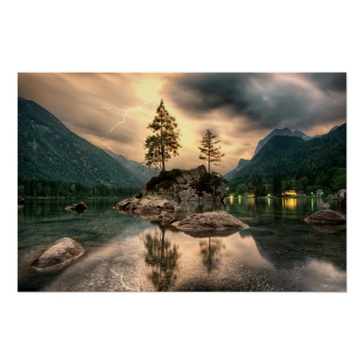 Naturreisen - Wassergebirge Landschaft Poster (Vorderseite)