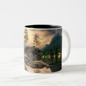 Naturreisen - Wassergebirge Landschaft Zweifarbige Tasse (VorderseiteRechts)