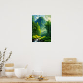 Naturreverie, schlafender Vulkan Poster (Küche)