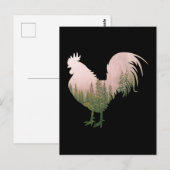 NATURROOSTER-CHICKEN-WALDSTIL POSTKARTE (Vorne/Hinten)