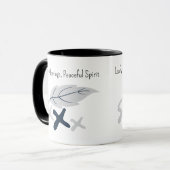 "Naturs Gebräu, Geistes Blick" mit Blattdesign Tasse (Vorderseite Links)