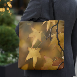 Naturs goldenes Licht Botanisches Weihnachtsmonogr Tasche