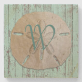 Natursand Dollar Rustikaler Strandwald Steinuntersetzer (Vorderseite)