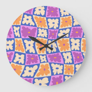 Naturschachbrett Große Wanduhr