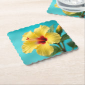 Naturschatz: Gelber Hibiskus Harmonie Untersetzer (angewinkelt)