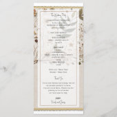 Naturschöne Botanische Blumen & Blätter Hochzeit Programm (Rückseite)