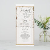 Naturschöne Botanische Blumen & Blätter Hochzeit Programm (Stehend Vorderseite)