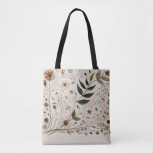Naturschöne Botanische Blumen & Blätter  Tasche