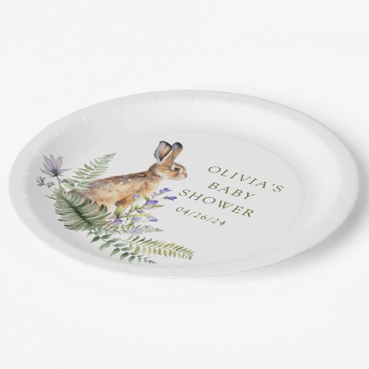 Naturschönes Waldlandkaninchen Pappteller (Schrägansicht)