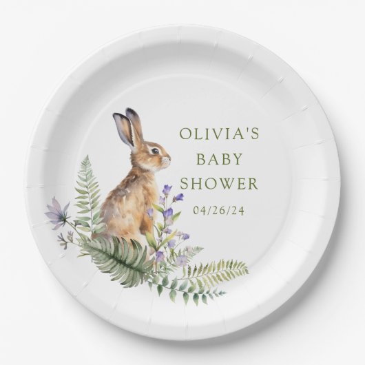 Naturschönes Waldlandkaninchen Pappteller (Vorderseite)