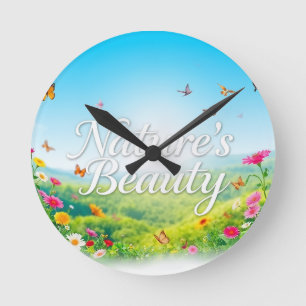 Naturschönheit Runde Wanduhr