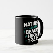 Naturschönheiten Wanderwege, schwarz Tasse (VorderseiteRechts)