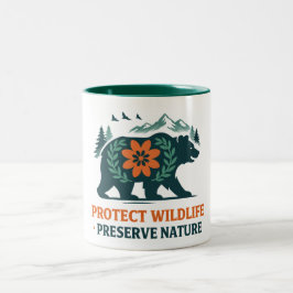 Naturschutz-Bär Conservation Grafik-T-Shirt Zweifarbige Tasse