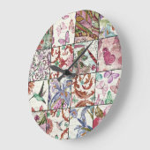 Naturschutzpflaster: Chic Seamless Background Große Wanduhr (Winkel)