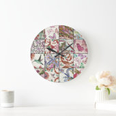 Naturschutzpflaster: Chic Seamless Background Große Wanduhr (Zuhause)