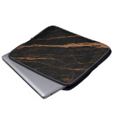 Naturschwarzer Kaiser-Marmor-Hintergrund Laptopschutzhülle (Vorne Knopf)