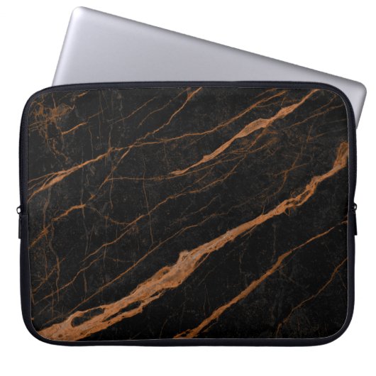 Naturschwarzer Kaiser-Marmor-Hintergrund Laptopschutzhülle (Vorderseite)