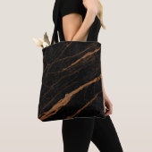 Naturschwarzer Kaiser-Marmor-Hintergrund Tasche (Von Nahem)
