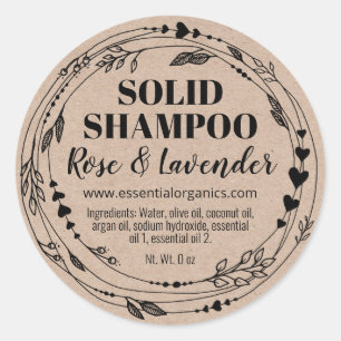 Naturseife handgefertigte Solid Shampoo Bar Runder Aufkleber