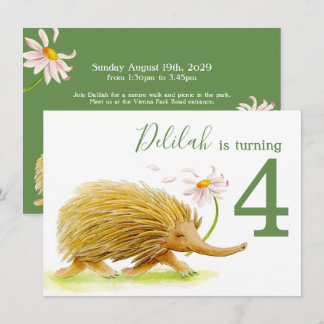 Naturspaziergang Picknics echidna 4. Geburtstag lä Einladung