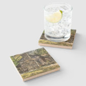 NATURSTEIN LOG CABIN WALL ART UNTERSETZER (Seitenansicht)